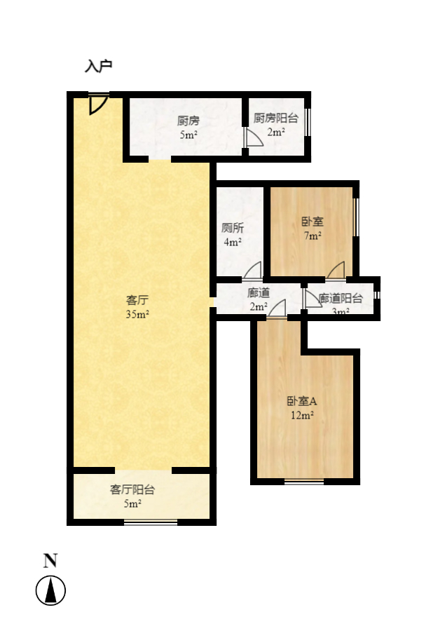江山帝景哈佛 1室1厅1卫 2200.0元/月 江山帝景哈佛 1室1厅1卫 2200.0元/月户型图