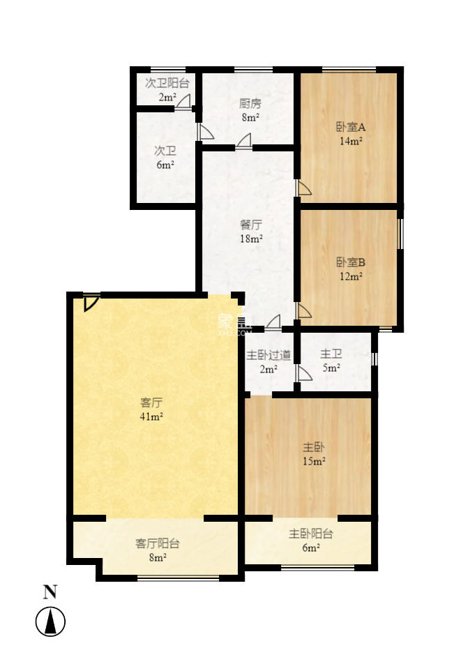 城西公寓（西城门第）  3室2厅1卫   119.00万室内图1
