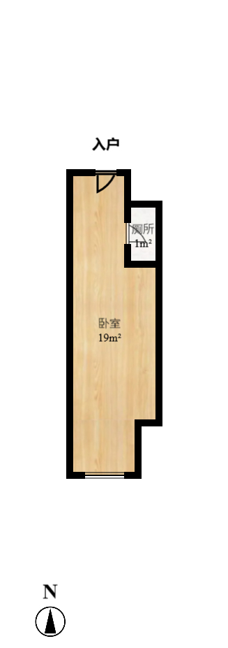 万科金域缇香  1室1厅1卫   1400.00元/月室内图1