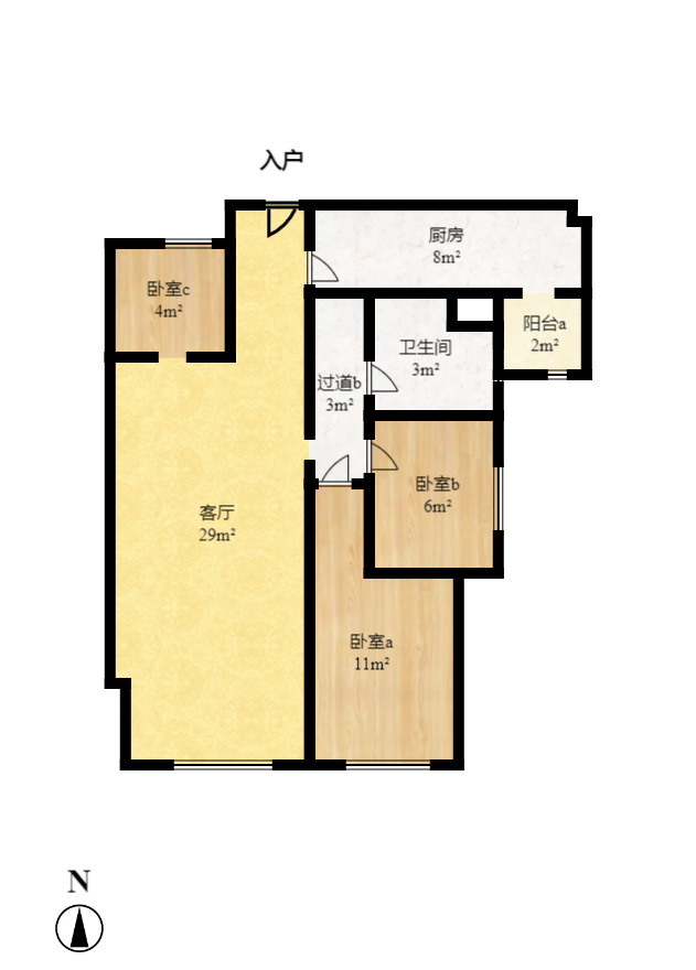 欧莱雅郡  3室2厅1卫   59.80万室内图1