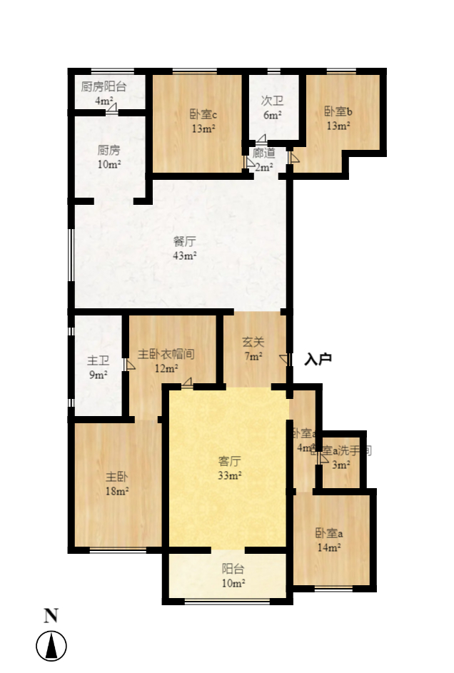 梅溪华府(新城金茂梦想华府) 4室2厅3卫 7500.0元/月 梅溪华府(新城金茂梦想华府) 4室2厅3卫 7500.0元/月户型图
