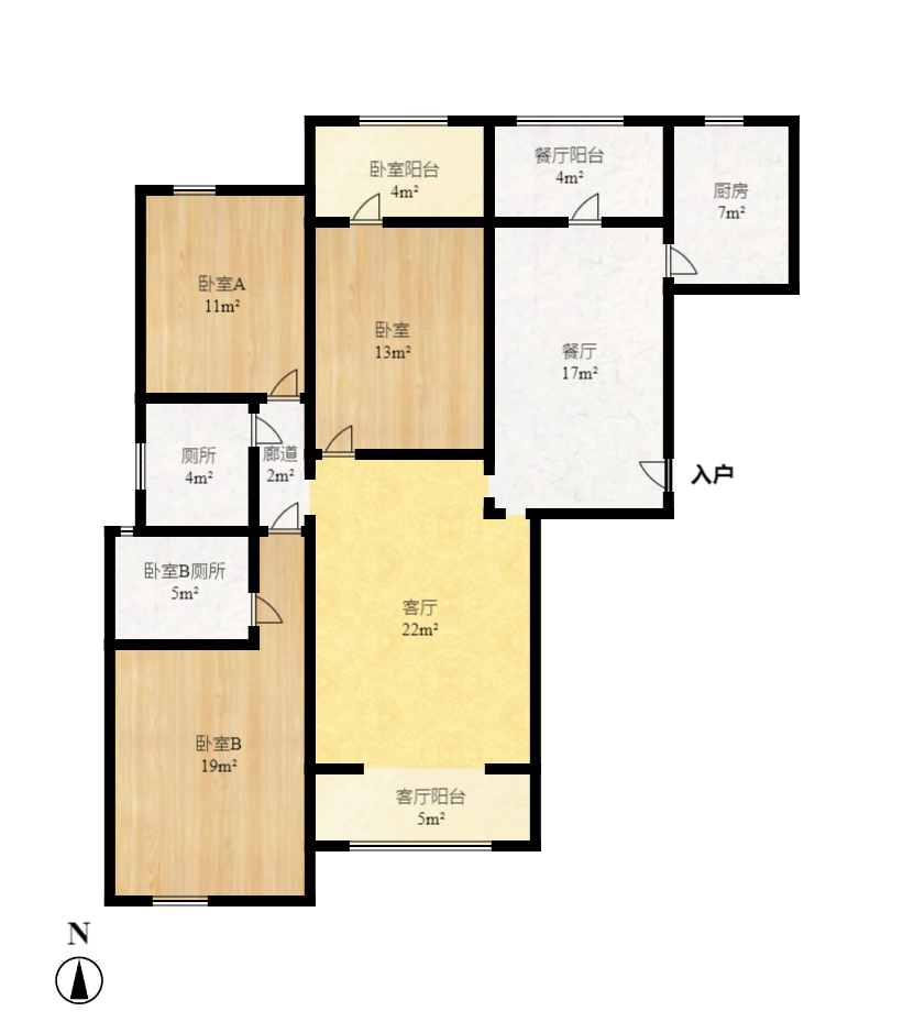 中建麓山和苑  3室2厅2卫   88.00万室内图1