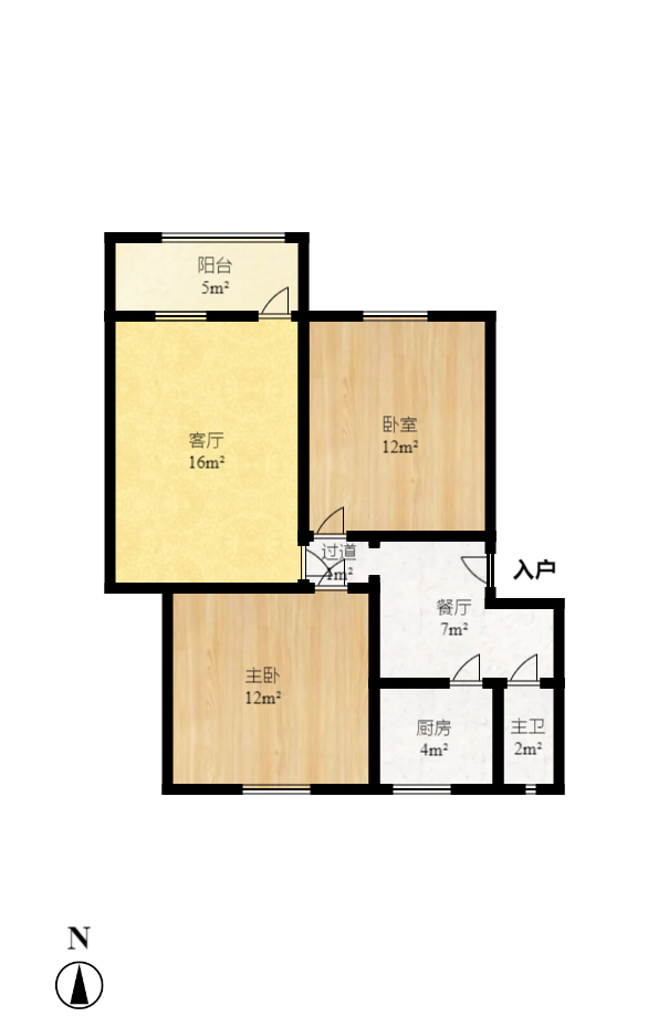 湖南建工集团安装公司  2室1厅1卫    3080.0元/月户型图