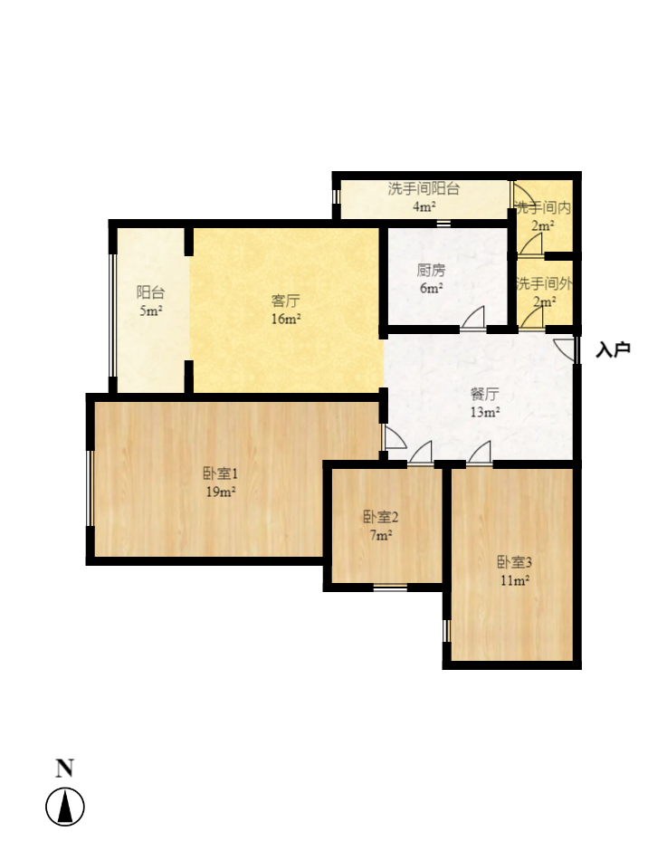 百纳广场(百纳公寓) 3室2厅1卫 3300.0元/月 百纳广场(百纳公寓) 3室2厅1卫 3300.0元/月户型图
