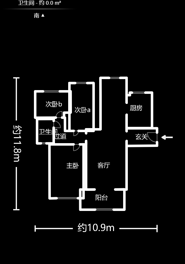浩龙音乐界  3室2厅2卫   1800.00元/月户型图