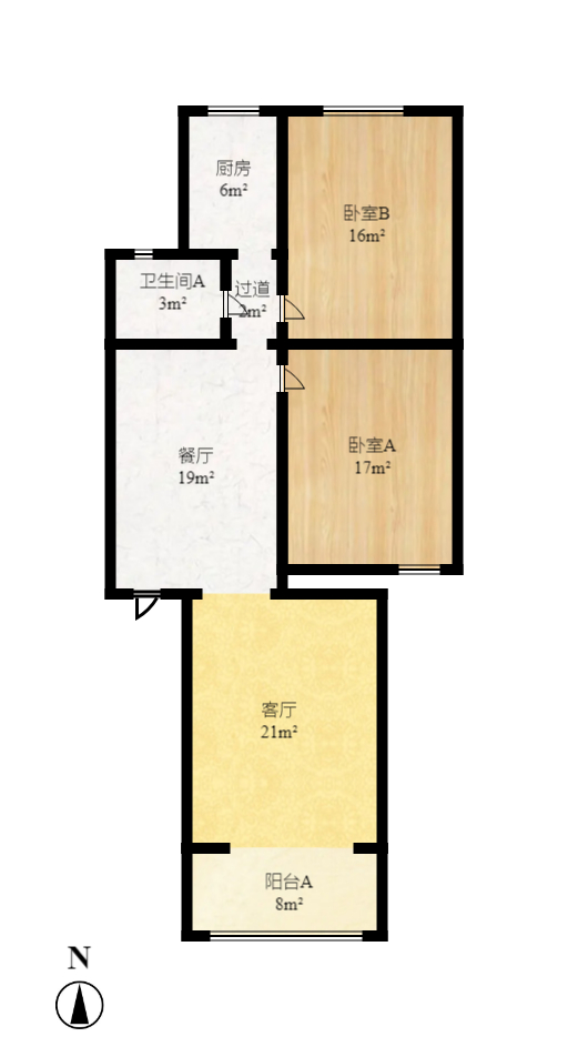 大为农博嘉园 1室1厅1卫 1600.0元/月 大为农博嘉园 1室1厅1卫 1600.0元/月户型图