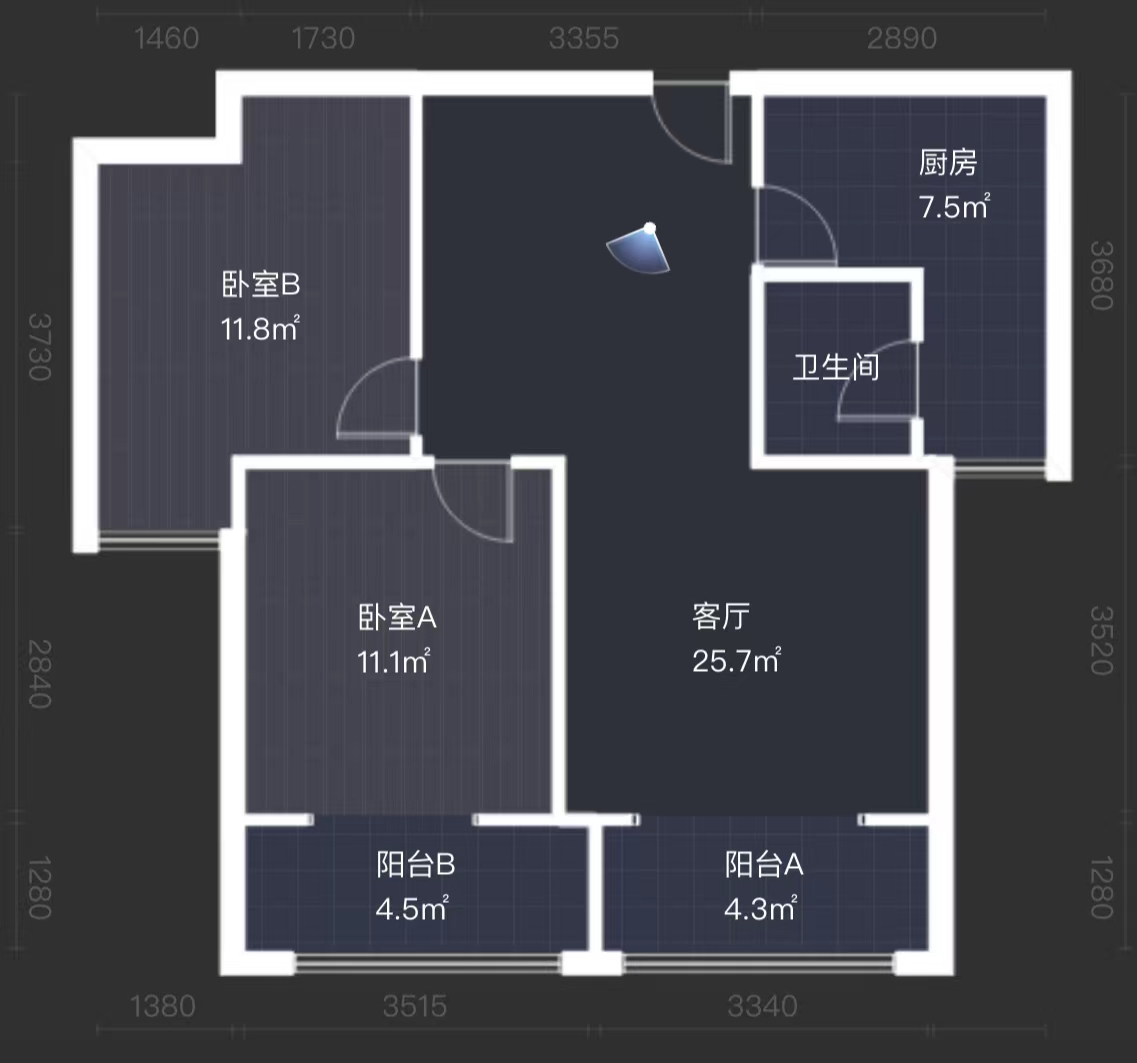 栗雨香堤 2室2厅1卫 57.0万 栗雨香堤 2室2厅1卫 57.0万室内图