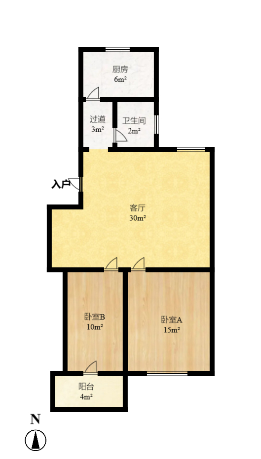 金帆小区  2室2厅1卫   50.00万室内图1