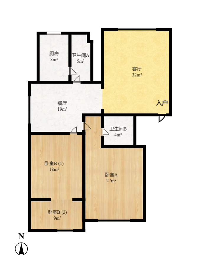 华银南苑  2室2厅1卫    102.0万室内图1