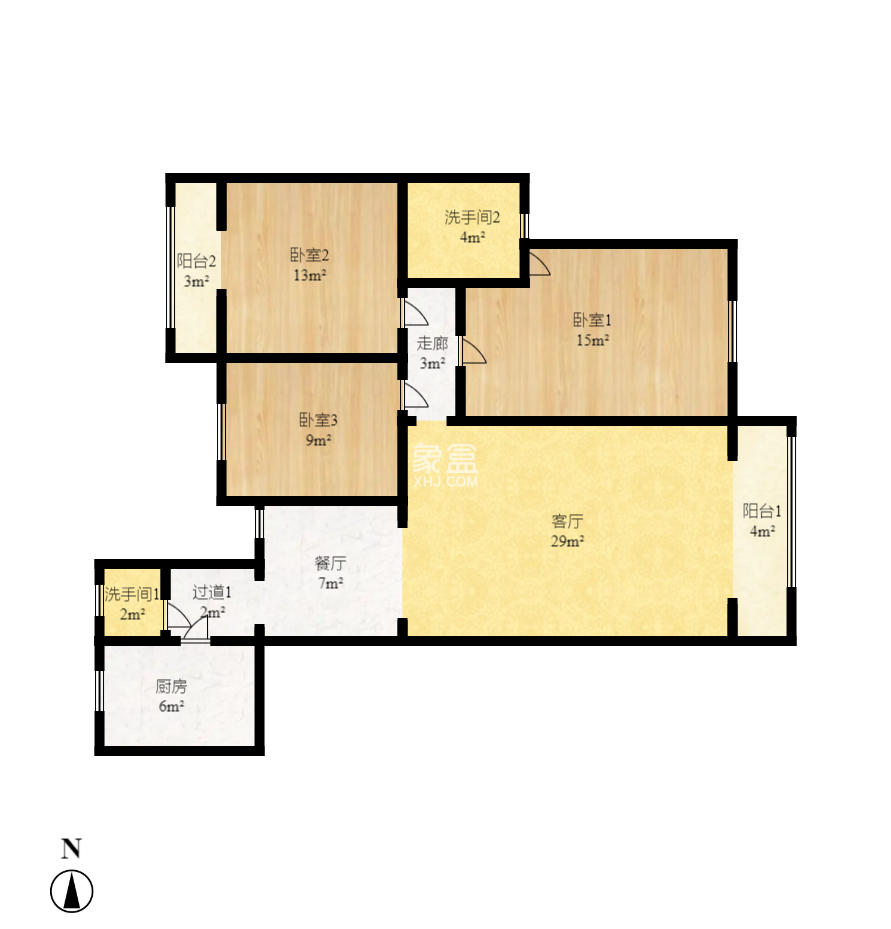 恒盛世家 5室1厅2卫 2200.0元/月 恒盛世家 5室1厅2卫 2200.0元/月户型图