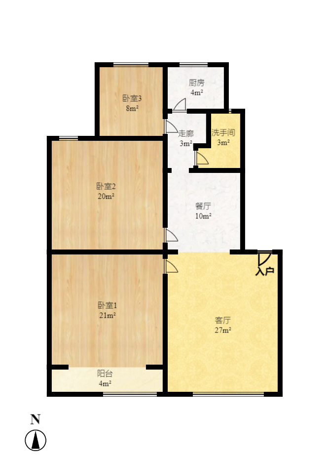 金领家族 3室2厅2卫 2600.0元/月 金领家族 3室2厅2卫 2600.0元/月户型图
