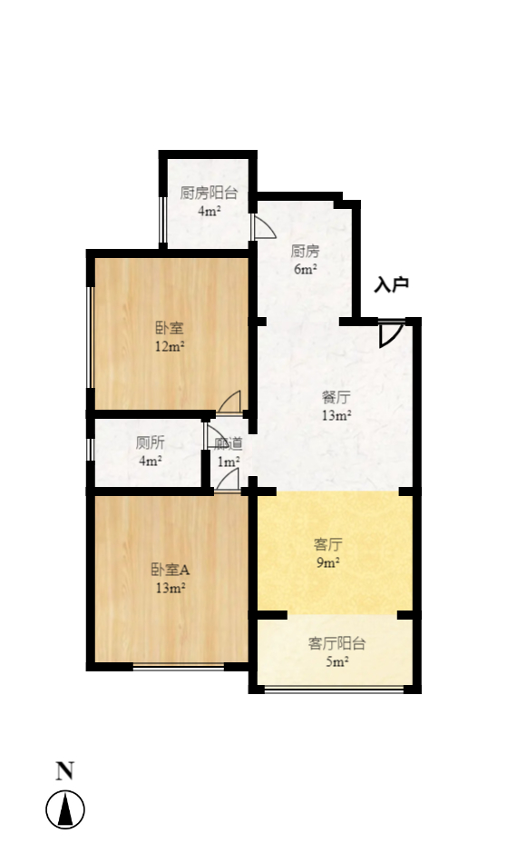 金鼎公园尚  2室2厅1卫    77.88万室内图1