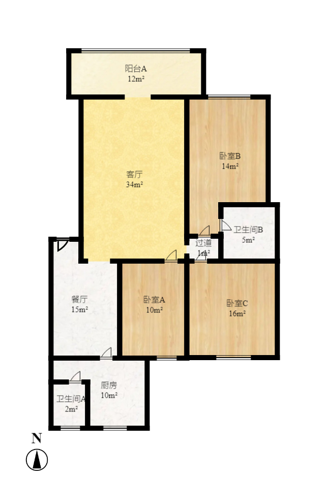 高升小区 2室1厅1卫 2200.0元/月 高升小区 2室1厅1卫 2200.0元/月户型图