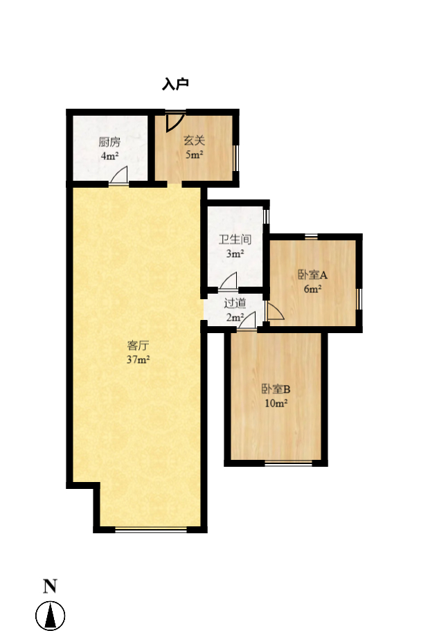 长大卧琥  1室1厅2卫    2300.0元/月户型图