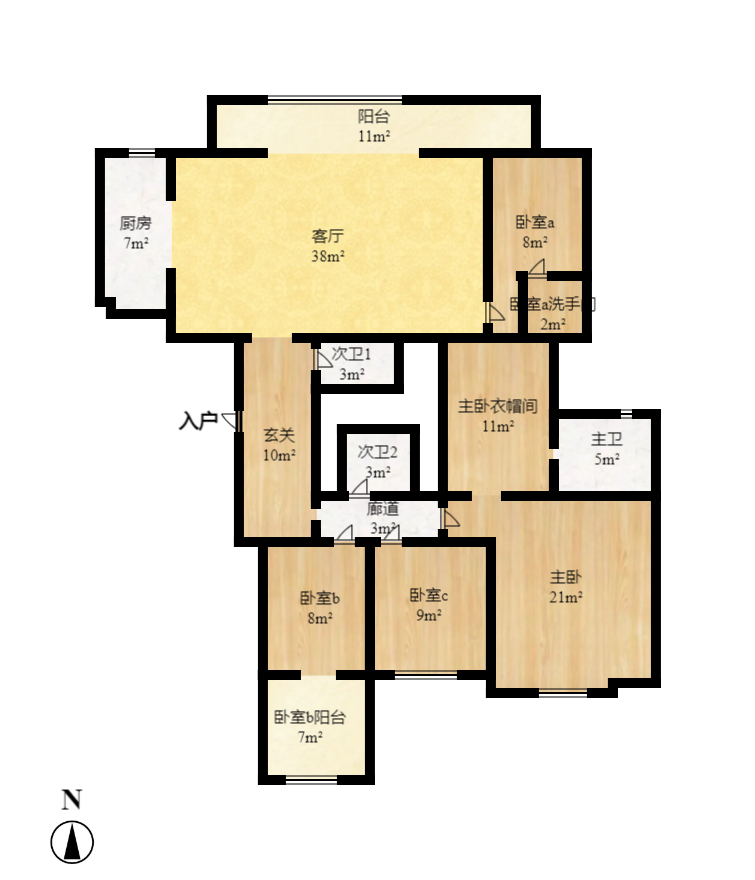 卓越浅水湾 7室2厅2卫 4500.0元/月 卓越浅水湾 7室2厅2卫 4500.0元/月户型图