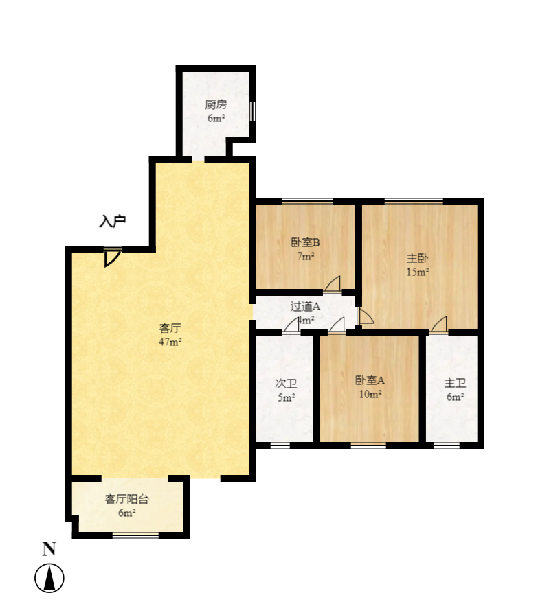 咸嘉新村嘉和苑  3室2厅2卫   143.00万室内图1