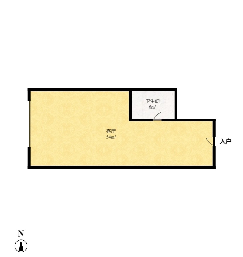 他城（天鸿时代公寓）  1室1厅1卫   35.00万室内图1