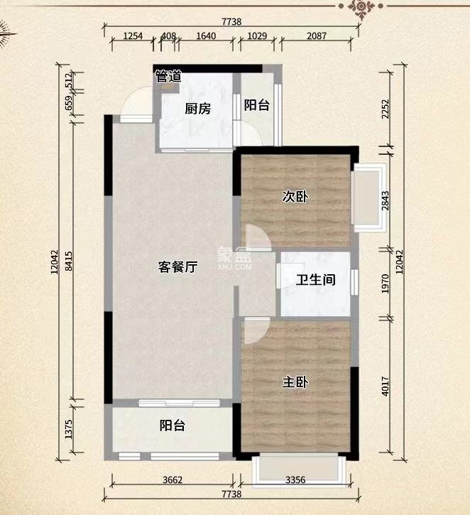 城市公园  2室2厅1卫   33.80万