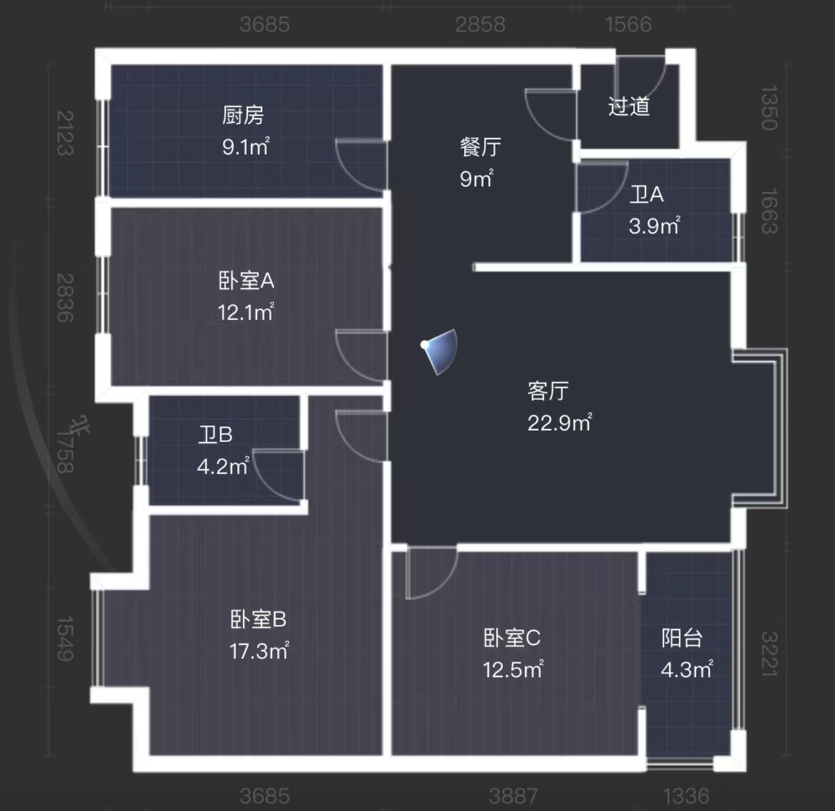 文化园三期  3室2厅1卫   68.00万