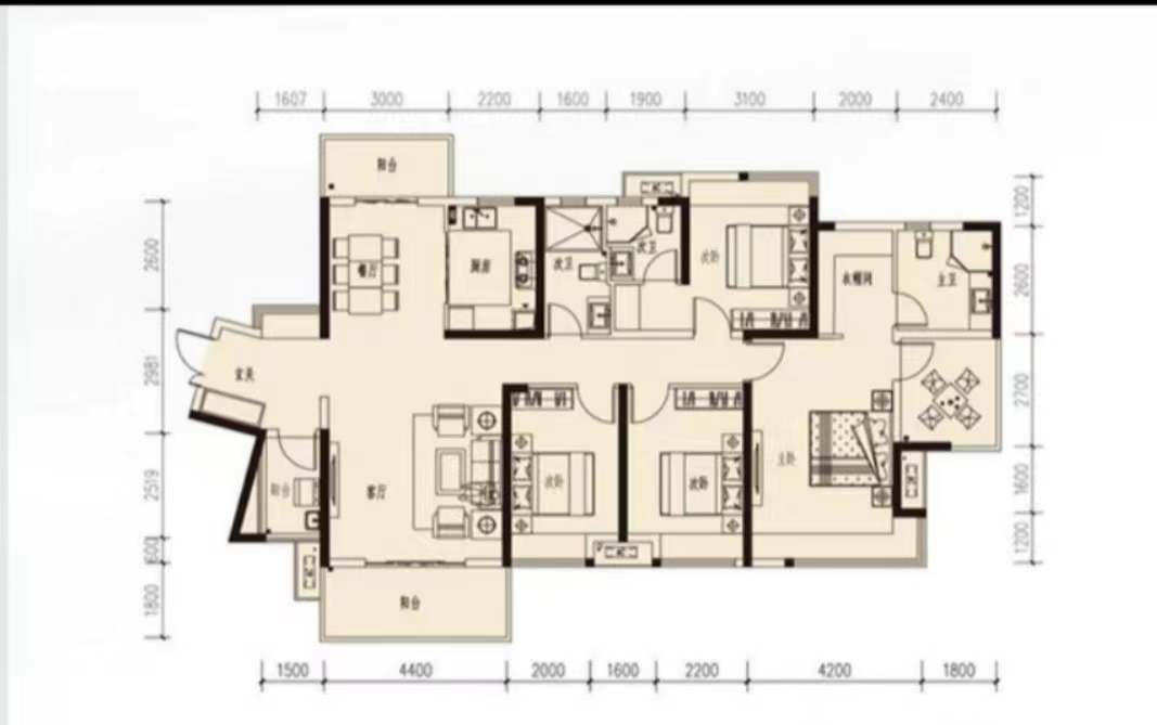 蓝溪谷 4室2厅3卫 125.0万 蓝溪谷 4室2厅3卫 125.0万室内图