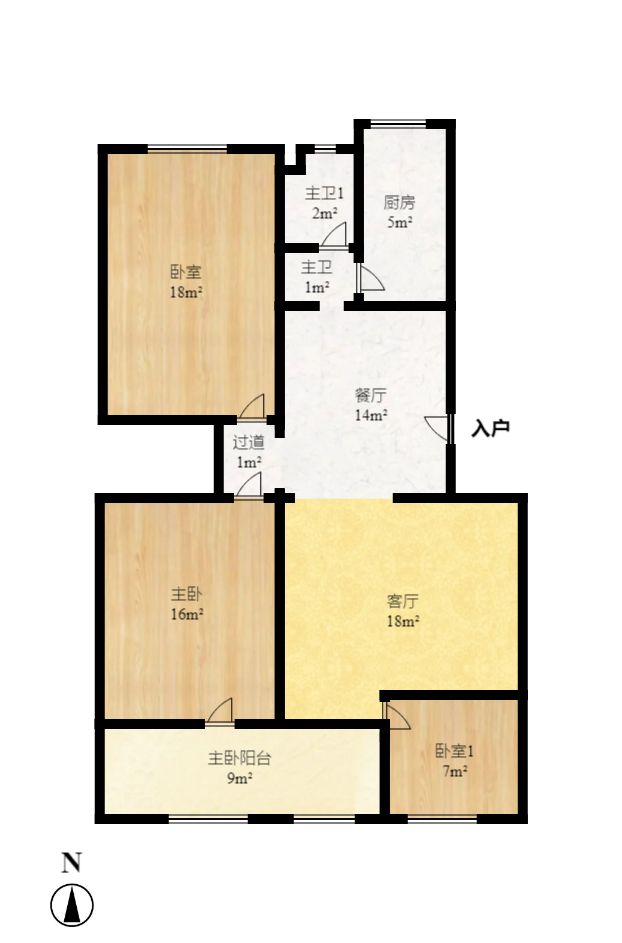 學(xué)宮街64號銀行宿舍  2室2廳1衛(wèi)   2300.00元/月戶型圖