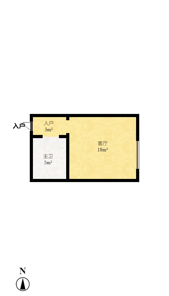 锦华时代  1室1厅1卫   2000.00元/月户型图