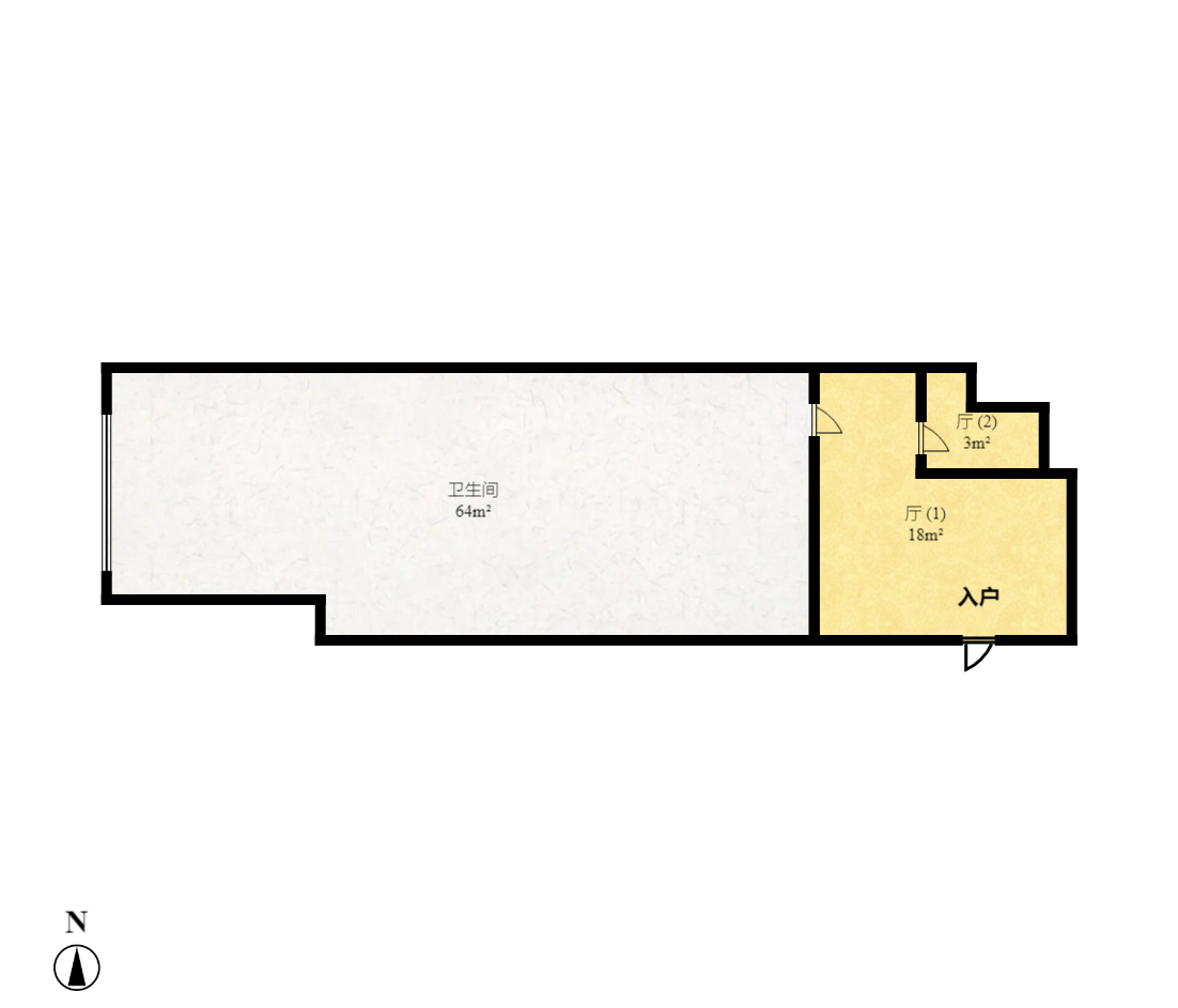 荣悦台  1室1厅1卫    2500.0元/月户型图