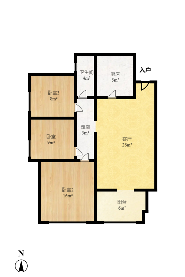 才子佳郡 3室2厅1卫 1800.0元/月 才子佳郡 3室2厅1卫 1800.0元/月户型图