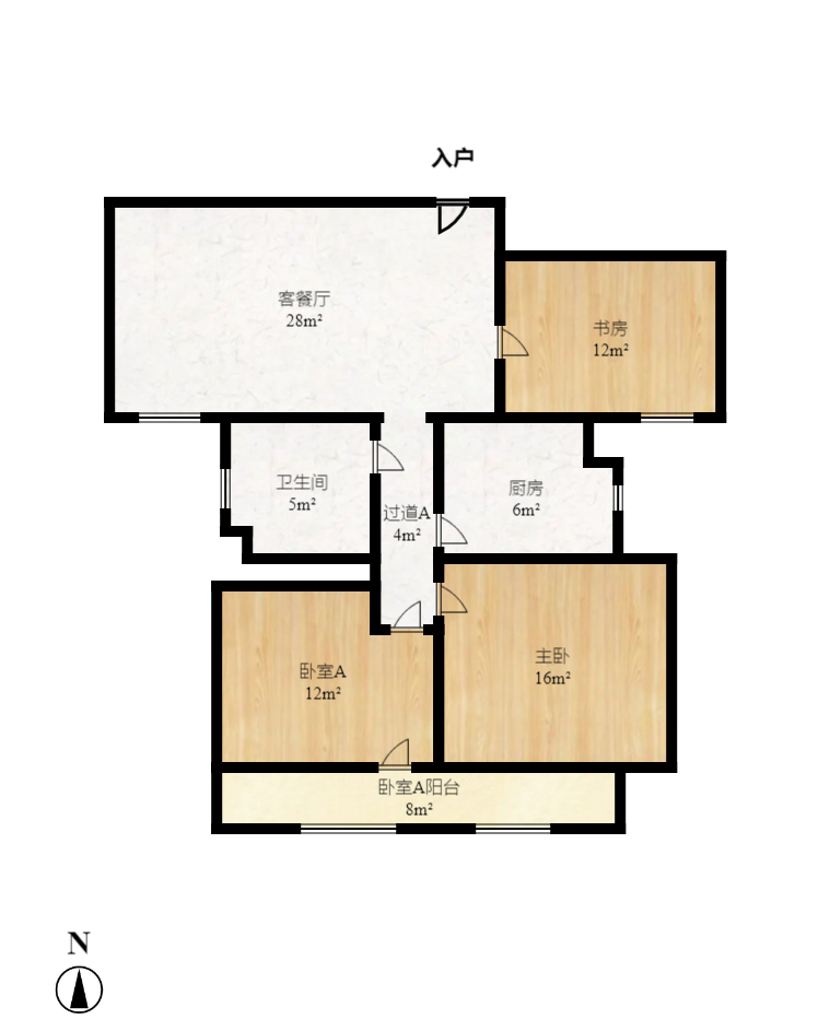 旭辉藏郡（藏郡、旭湘华府)  3室2厅1卫   2200.00元/月户型图