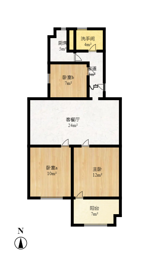 航天大院 3室2厅1卫 1600.0元/月 航天大院 3室2厅1卫 1600.0元/月户型图