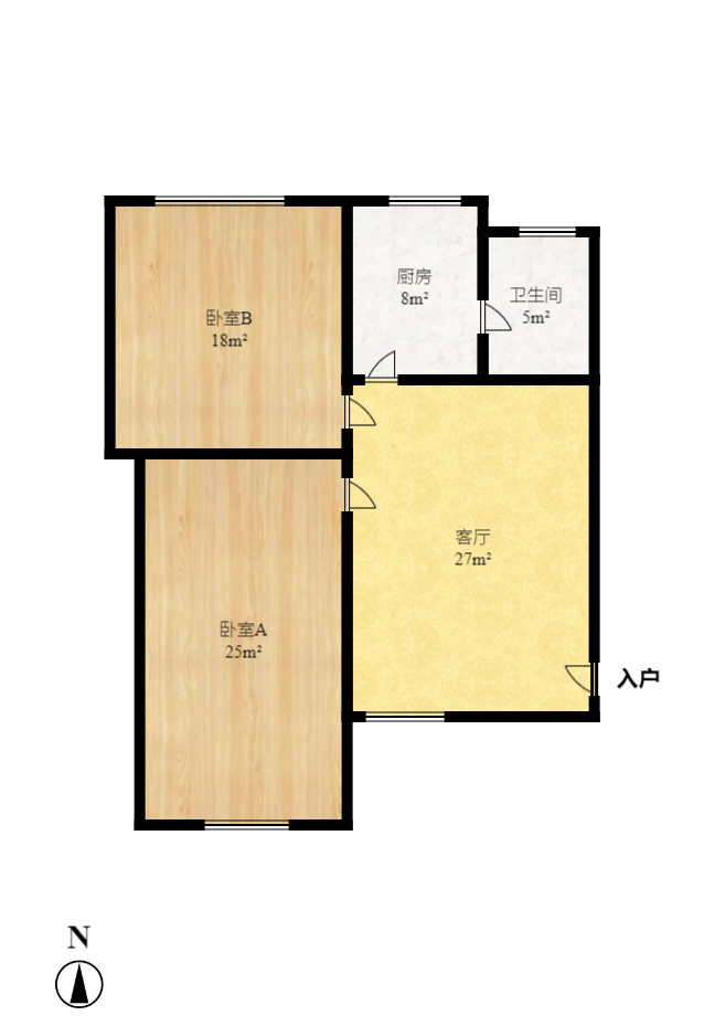 木材厂宿舍（南湖医院对面）  3室2厅1卫    2000.0元/月户型图