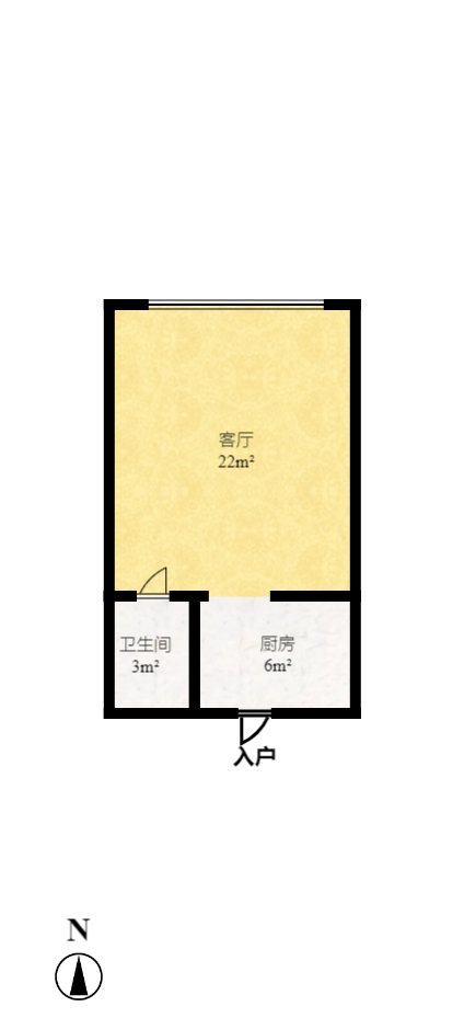 他城（天鸿时代公寓）  2室1厅1卫    1800.0元/月室内图1