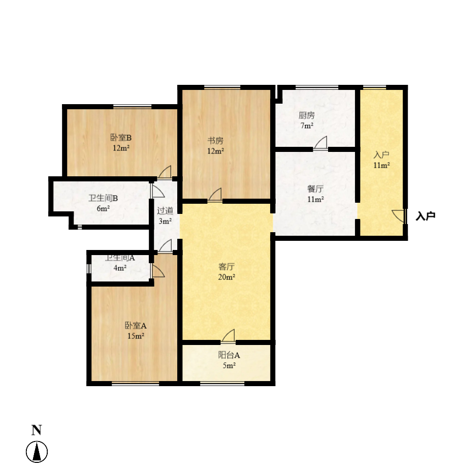 青园 3室2厅1卫 2500.0元/月 青园 3室2厅1卫 2500.0元/月户型图