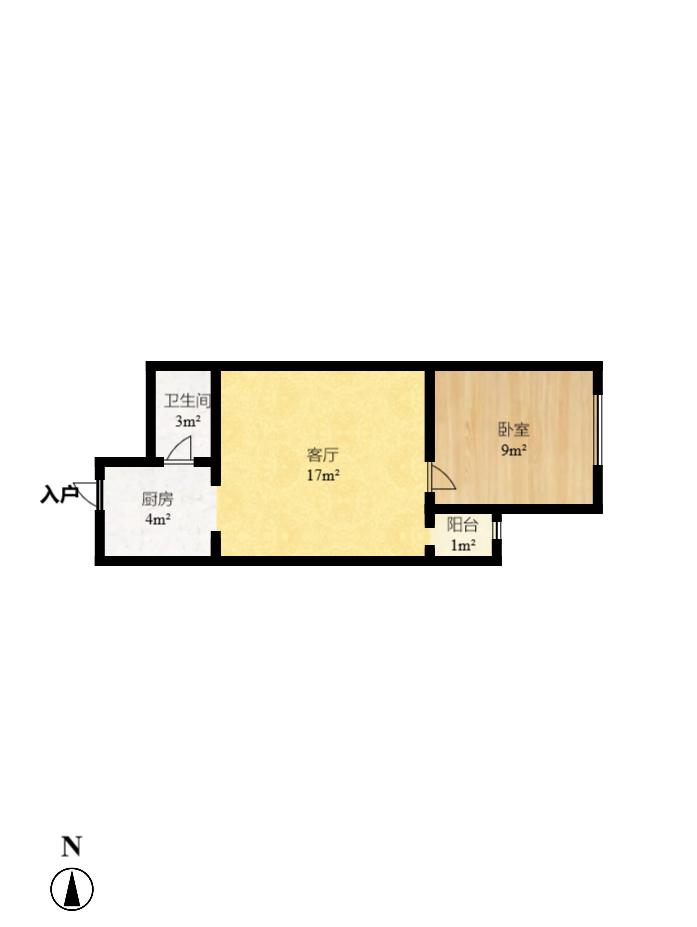 万芙锦城 1室1厅1卫 1500.0元/月 万芙锦城 1室1厅1卫 1500.0元/月户型图