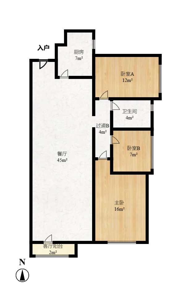 中一九骏(枫桥苑) 3室2厅1卫 95.0万 中一九骏(枫桥苑) 3室2厅1卫 95.0万户型图