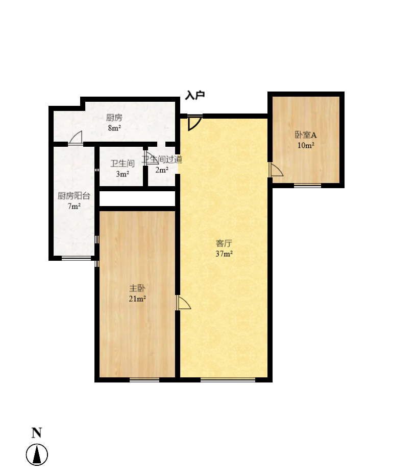 当代滨江MOMA 1室1厅1卫 1800.0元/月 当代滨江MOMA 1室1厅1卫 1800.0元/月户型图