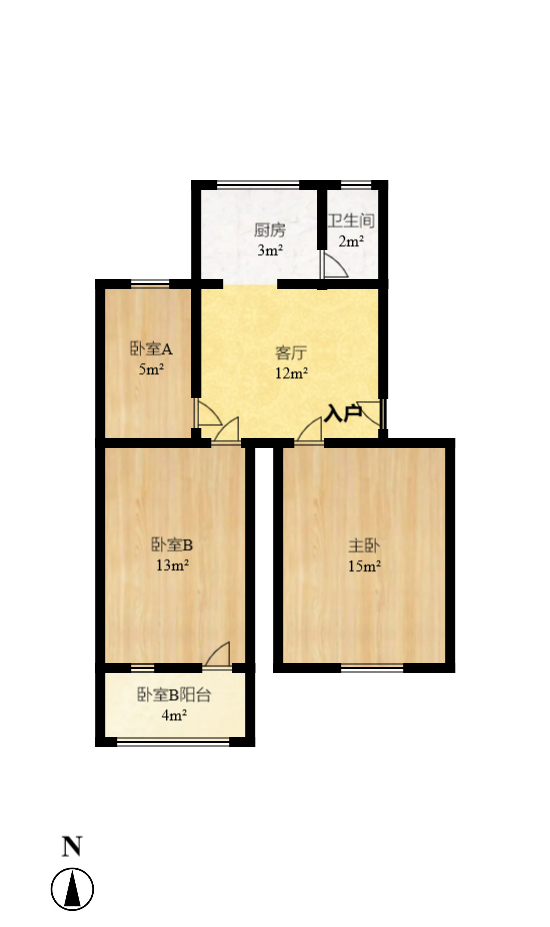 省少管所单位房  3室2厅1卫   33.90万室内图1