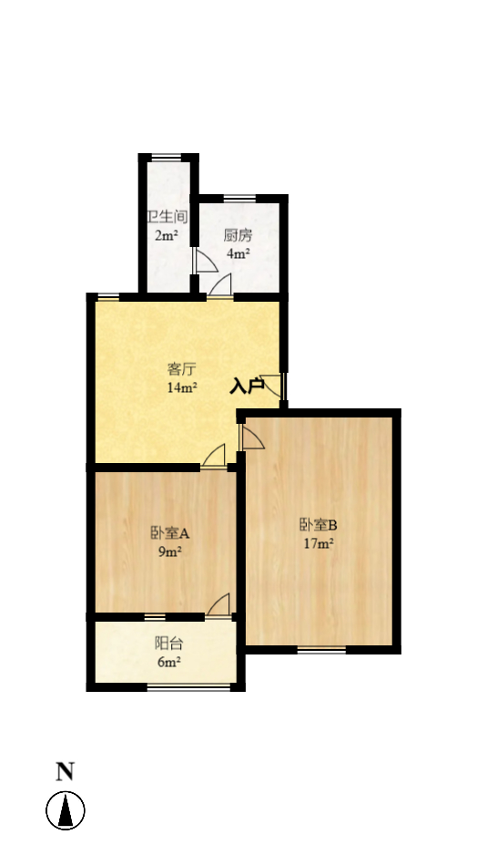 湖南省体育局单位宿舍（省体总会宿舍）  3室2厅1卫   2200.00元/月户型图