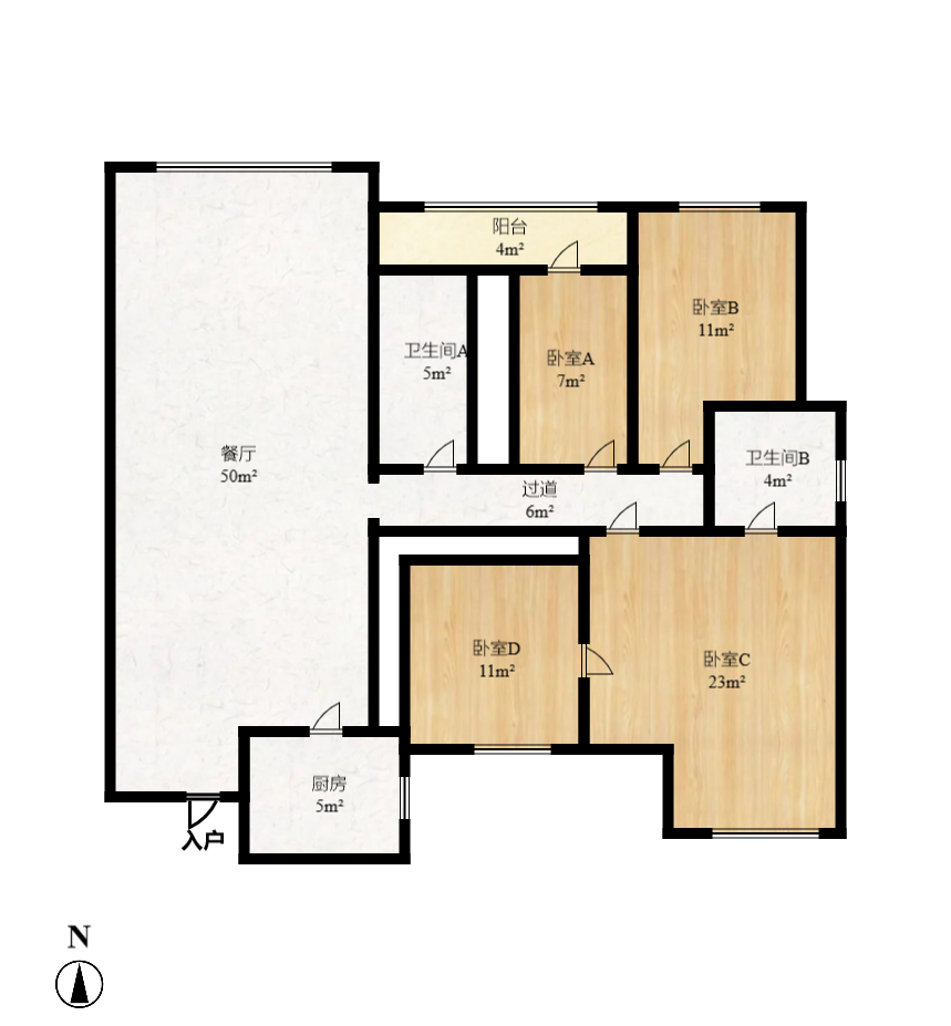 四季阳光花城 3室2厅1卫 3200.0元/月 四季阳光花城 3室2厅1卫 3200.0元/月户型图