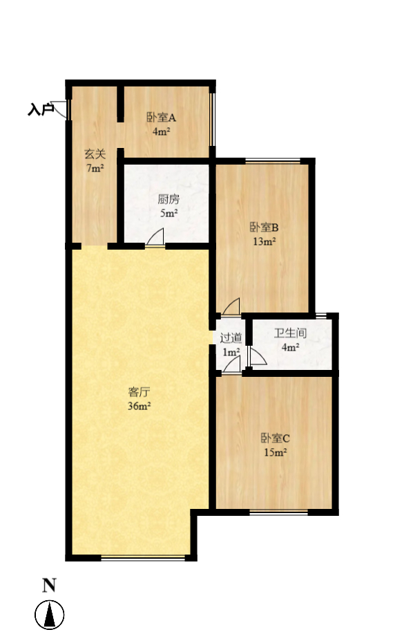 申湘宽境 2室2厅1卫 1600.0元/月 申湘宽境 2室2厅1卫 1600.0元/月户型图