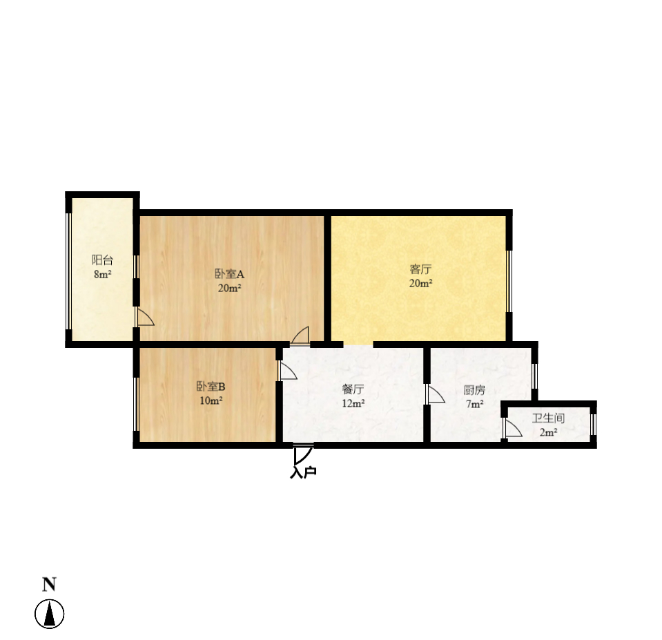 东瓜山一村送变电小区  2室1厅1卫   1500.00元/月室内图1
