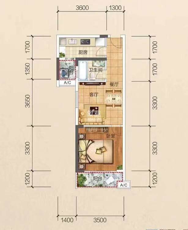 双江安置小区  1室1厅1卫   1400.00元/月室内图1