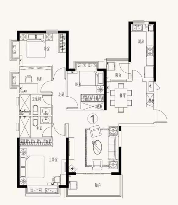 恒大华府 4室2厅2卫 98.0万 恒大华府 4室2厅2卫 98.0万室内图
