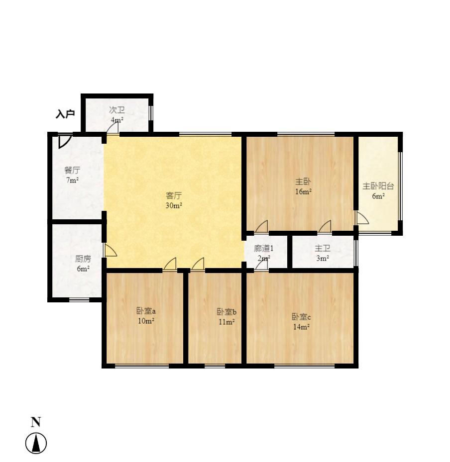 阳明山庄  4室2厅2卫   2500.00元/月户型图
