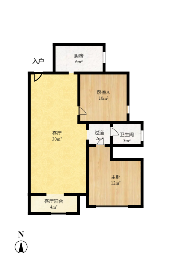 钰龙天下一期 1室0厅0卫 2000.0元/月 钰龙天下一期 1室0厅0卫 2000.0元/月户型图