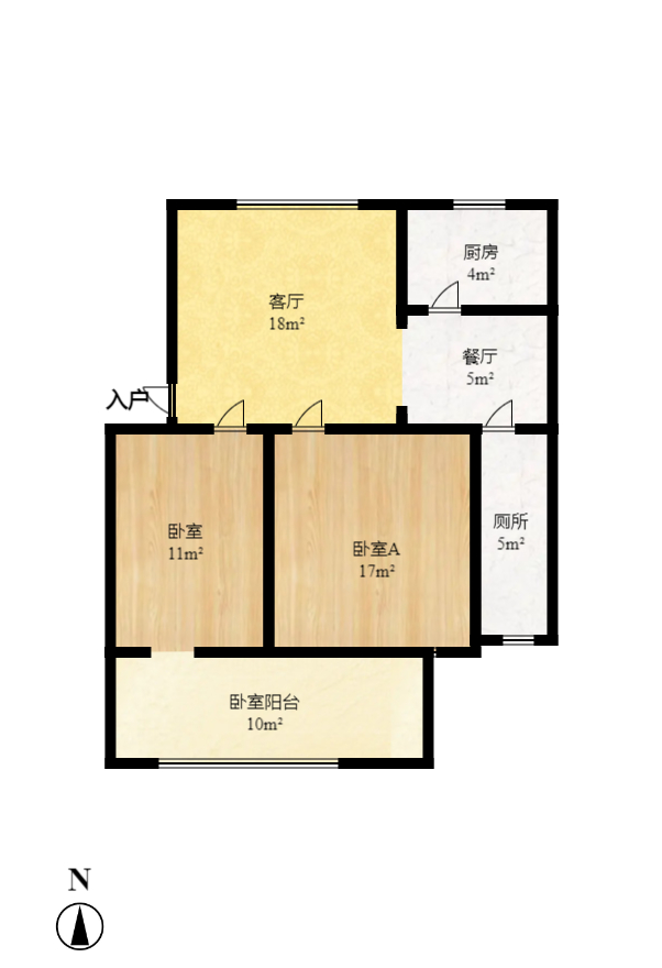 江滨家园  3室2厅2卫   2000.00元/月室内图1