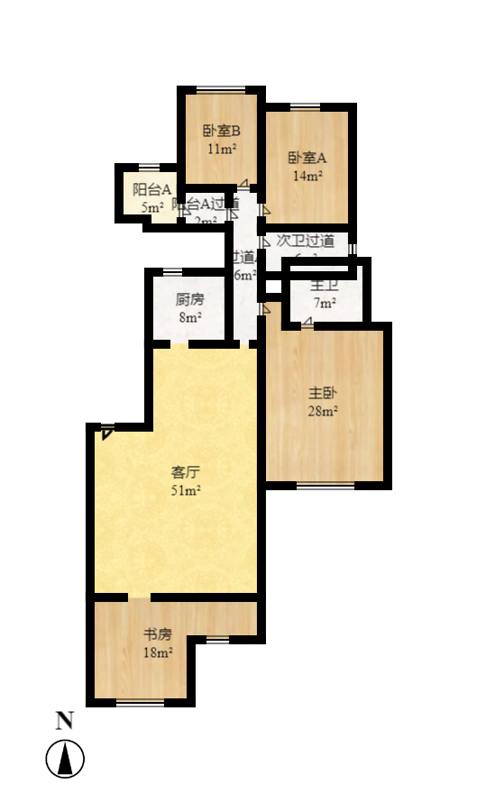 卓越蔚蓝海岸二期 3室2厅2卫 3200.0元/月 卓越蔚蓝海岸二期 3室2厅2卫 3200.0元/月户型图