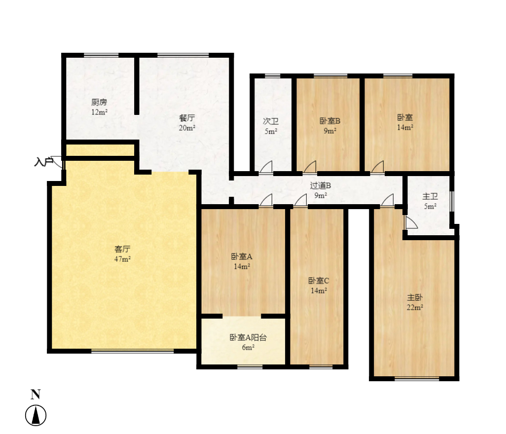 湘卫花苑  5室2厅2卫   213.30万室内图1