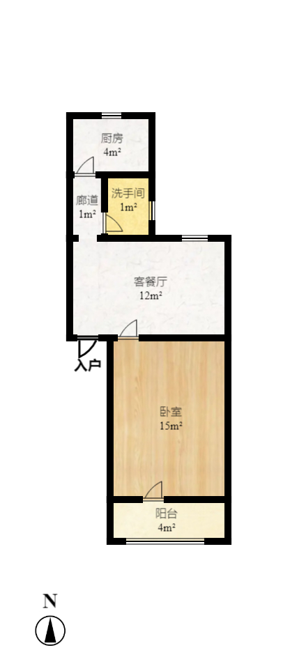航天大院  1室1厅1卫    35.68万室内图1