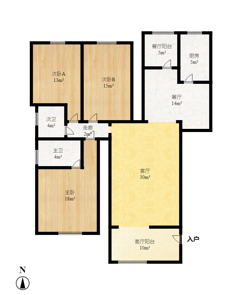 申奥美域 3室2厅2卫 2800.0元/月 申奥美域 3室2厅2卫 2800.0元/月户型图